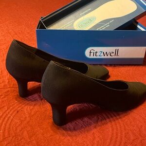 Fitzwell Vincent Black Micro Heels. Size 8.5